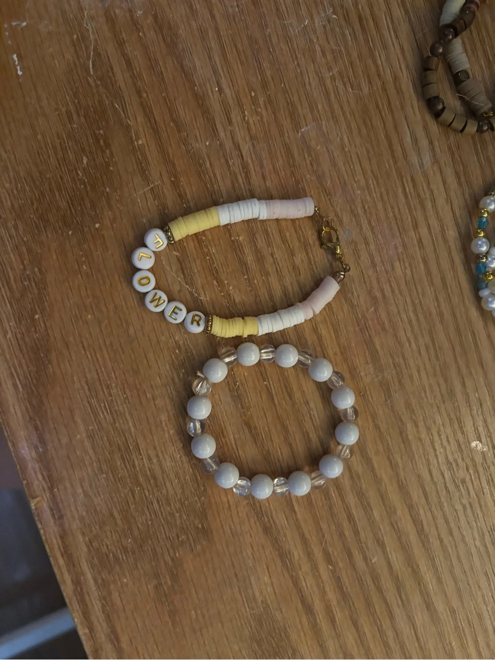 Different types of bracelet in a set of twos or can be just on of themselves